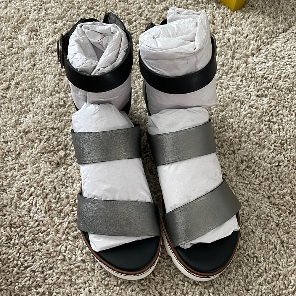 Brand NEW NEVER worn sandals, zipper back